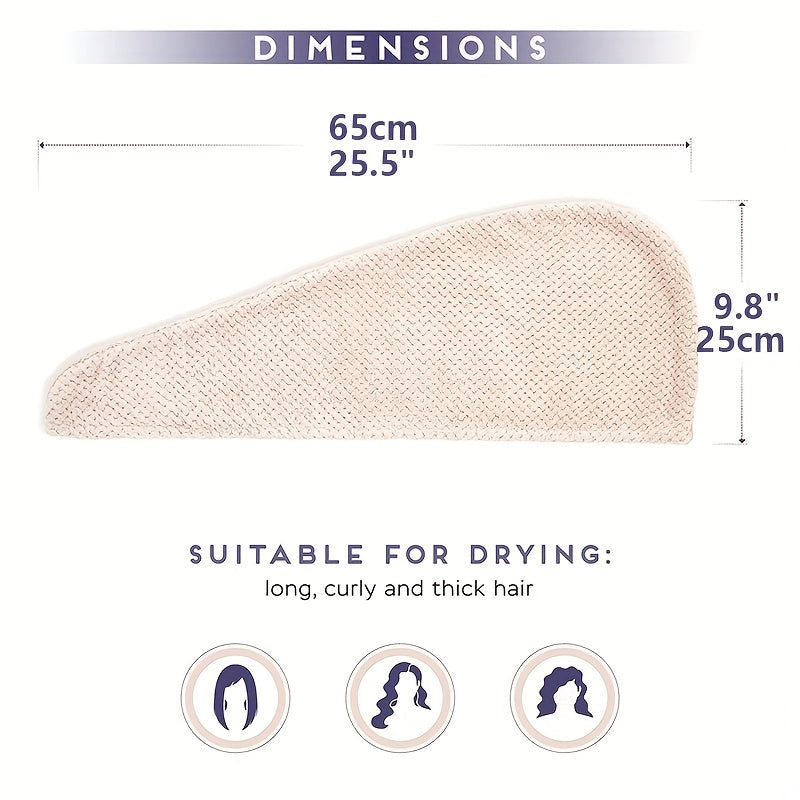 3pcs Microfiber Hair Towel Wrap for Women Quick Drying Cap