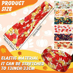 Maple Print Headband Criss Cross Headdress Pumpkin Sunflower Pattern