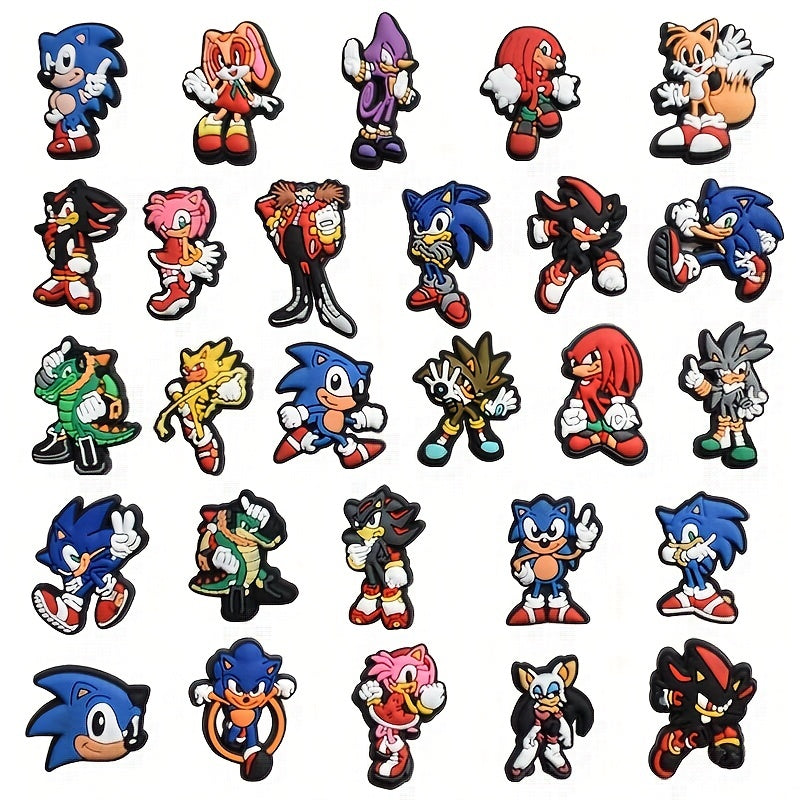27pcs Anime Characters Shoe Charms for Clogs Jibts Bubble Slides Sandals