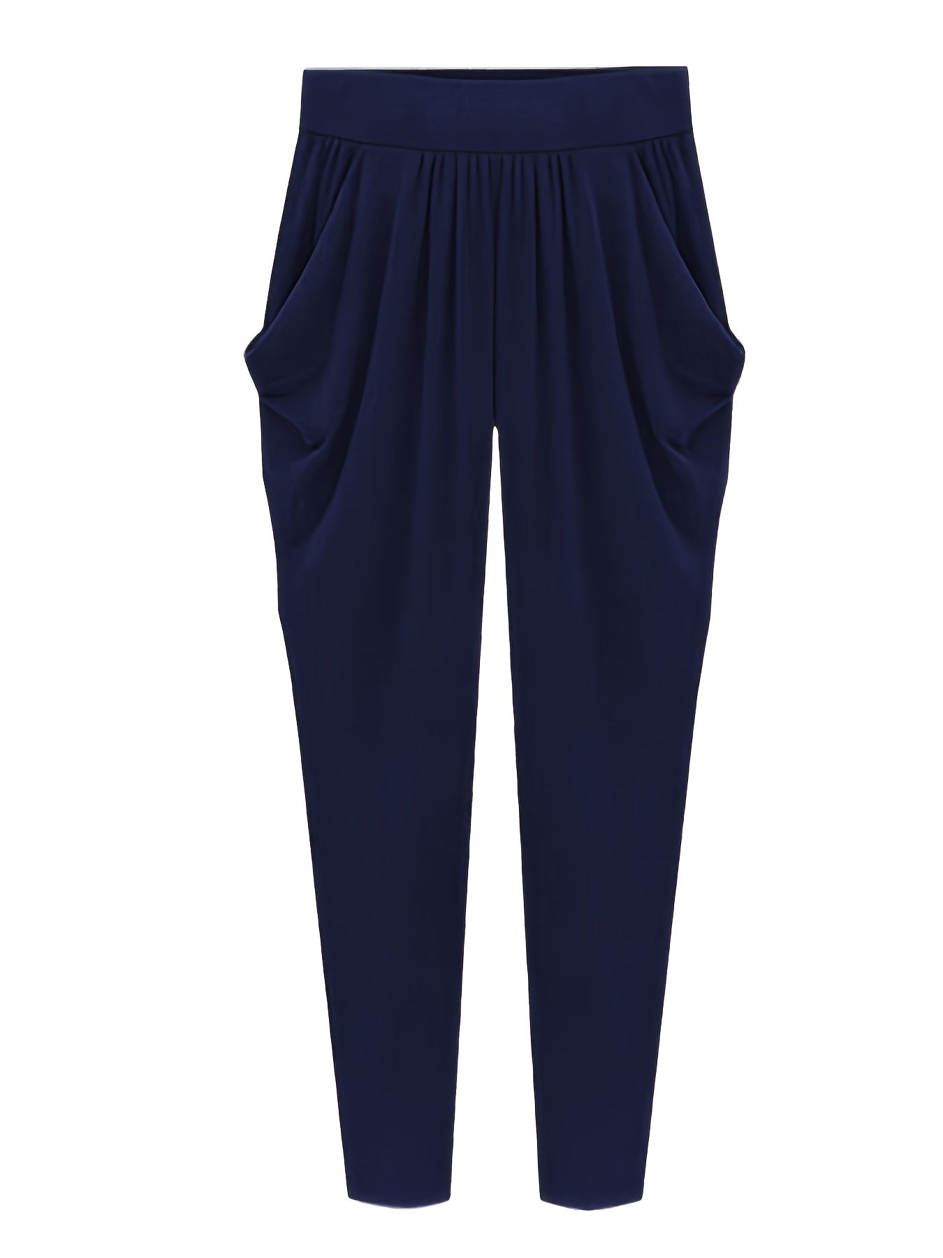  High Rise Pants With Pockets Casual Slim Tapered Pants