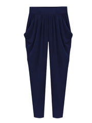 High Rise Pants With Pockets Casual Slim Tapered Pants