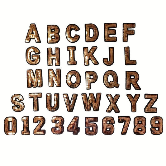 36pcs Bead Letter Iron On Patches Men Clothing Jacket Jeans Pants Dress