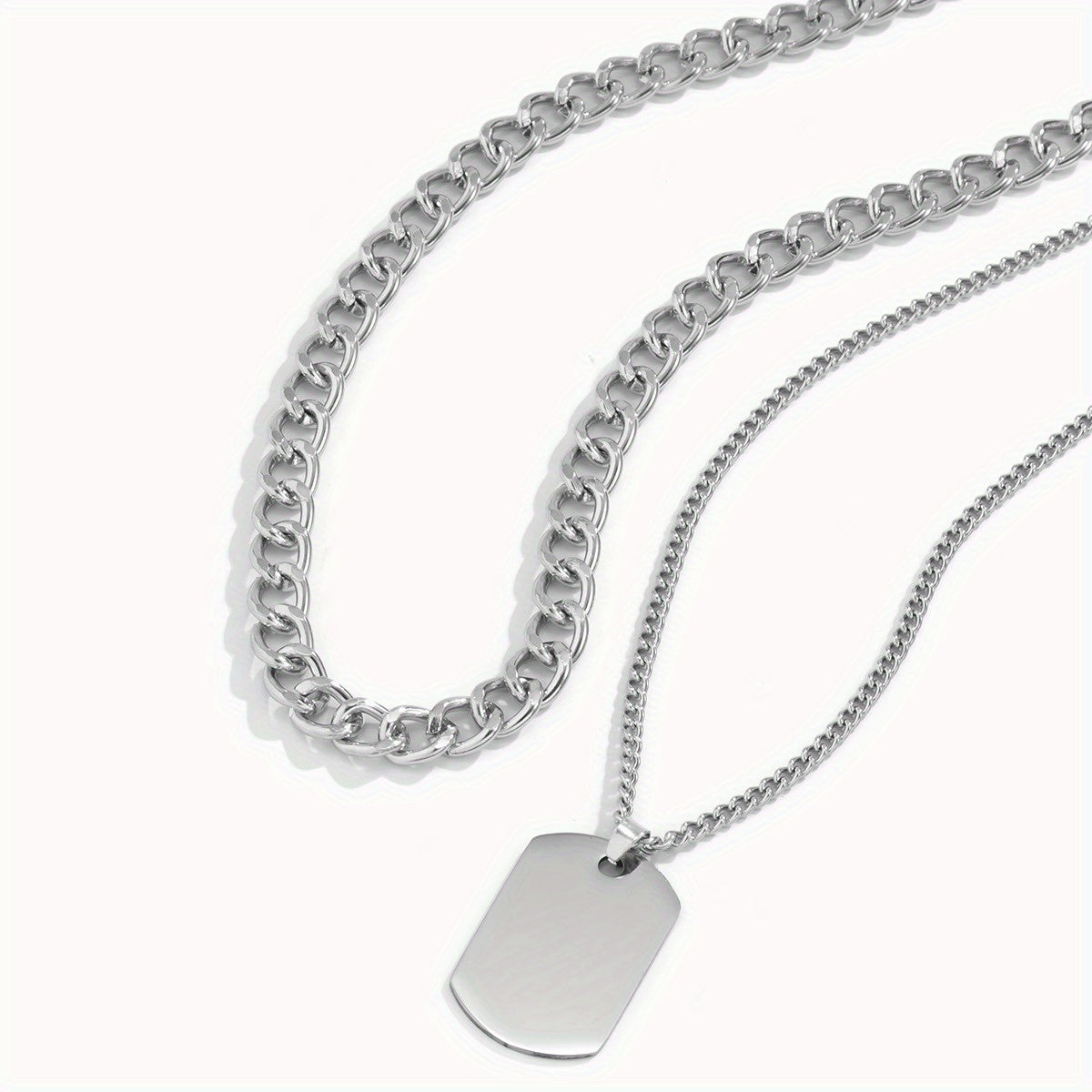 Boys Golden Chain Geometric Style Hip Hop Necklace