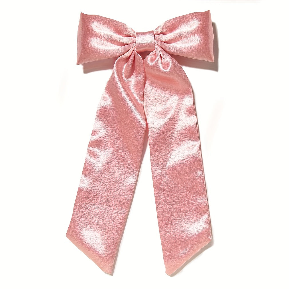 Satin Silky Bow Hair Clip Back Head Clip Hair Accessories for Women