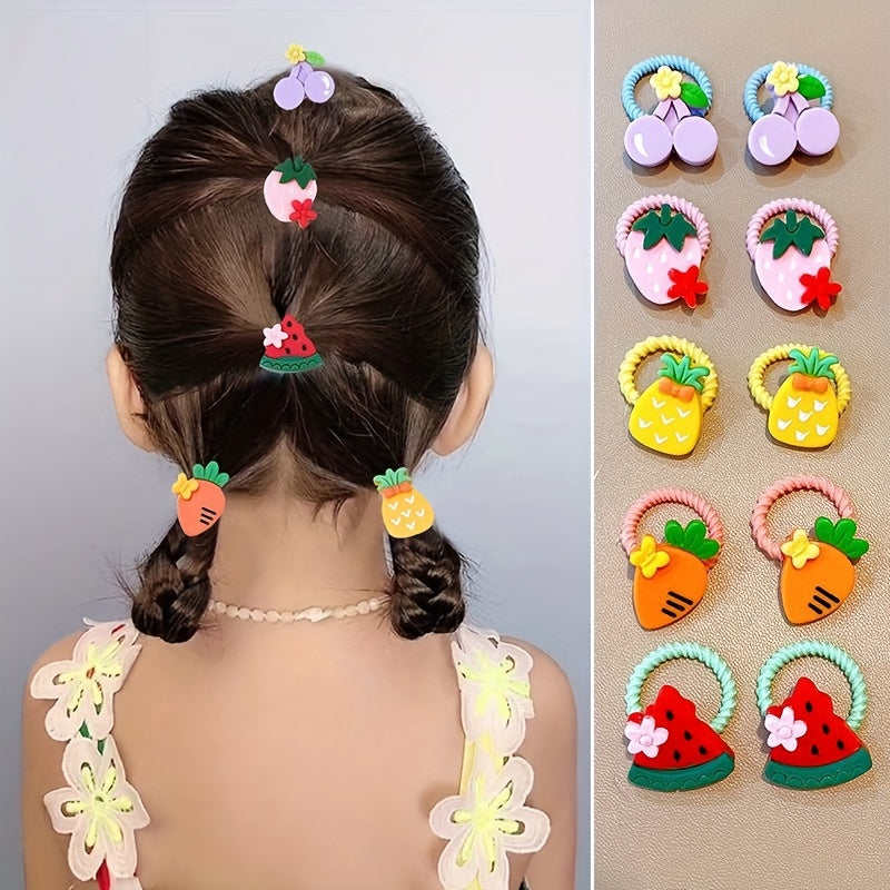 10pcs Flower Hair Ring High Elastic Headwear