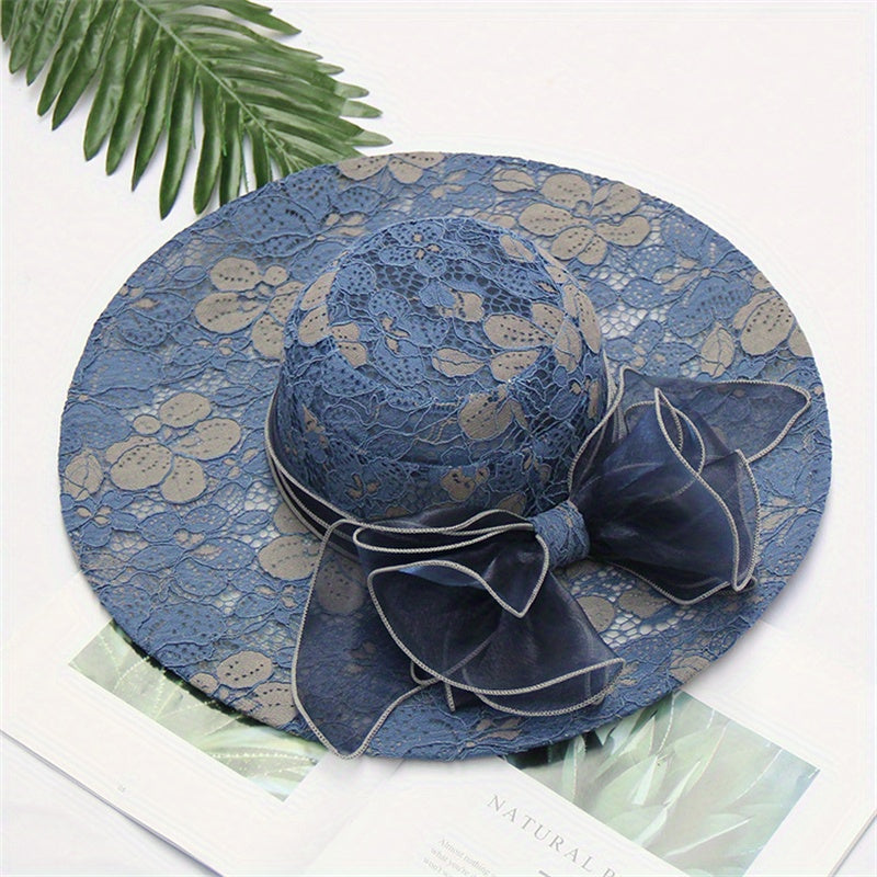 Lace Flower Sun Hat Embroidery Organza Derby Church Hats