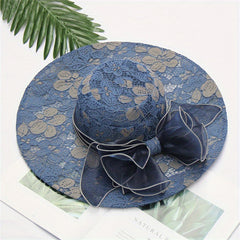 Lace Flower Sun Hat Embroidery Organza Derby Church Hats
