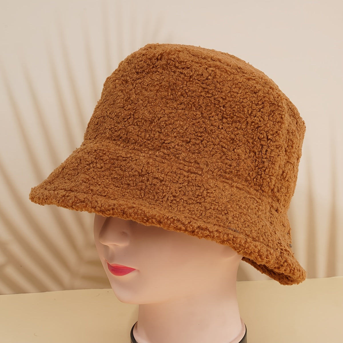 Reversible Suede Lamb Wool Bucket Hat - Unisex Solid Fisherman Hat