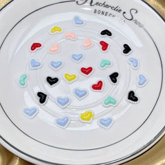 30 Mixed Peach Heart Nail Art Sticker Drill Decoration