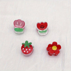 4pcs Small Hair Clips Animal Strawberry Rainbow Cloud Mini Clip