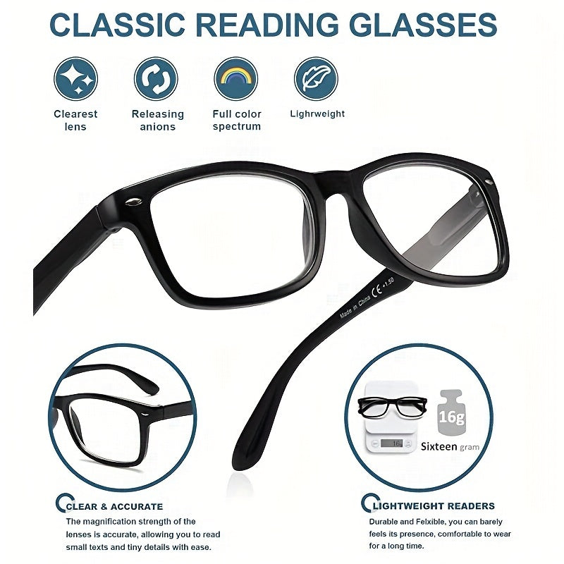 Men's Retro Reading Glasses Anti Light Protective Eyeglasses