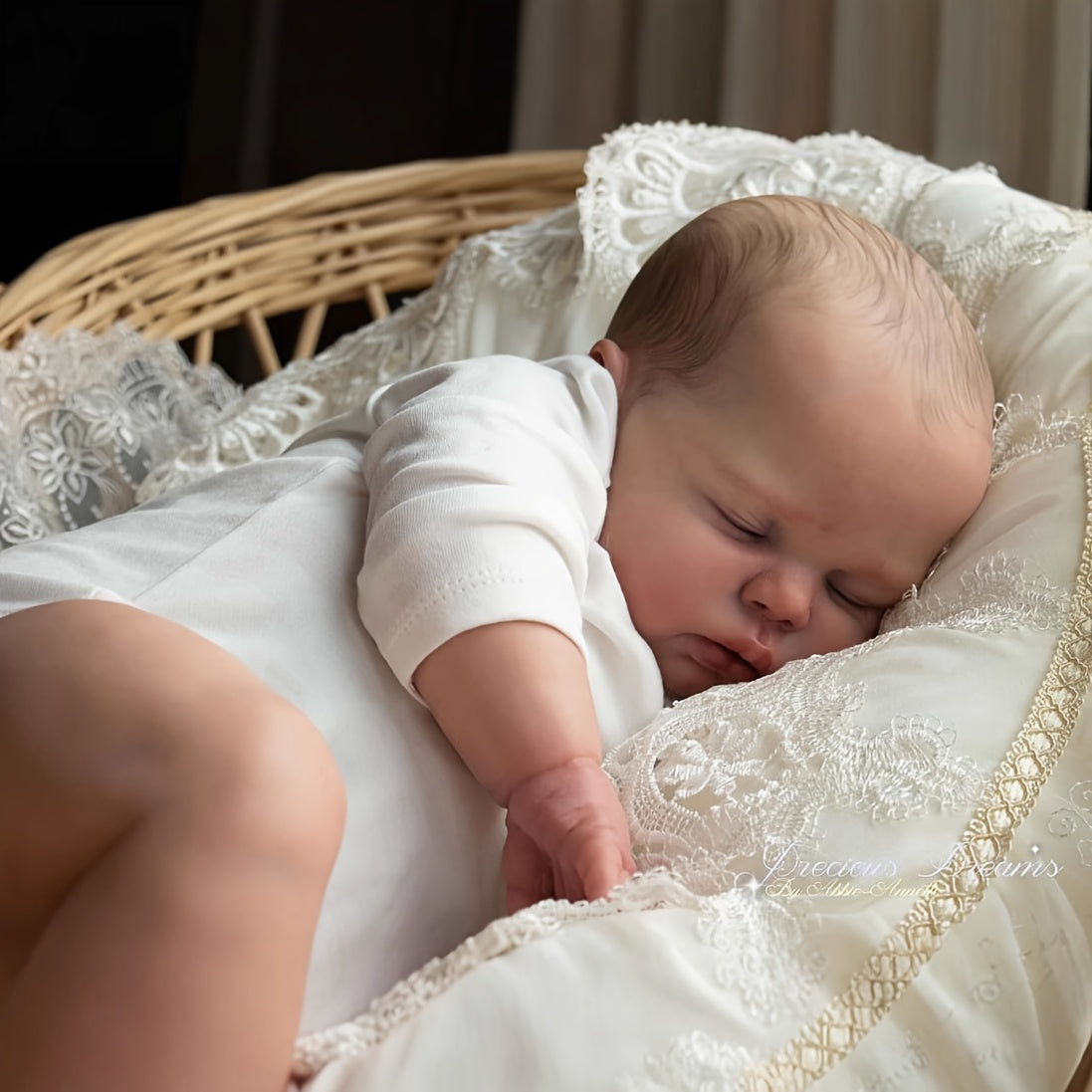 Realistic 19-Inch Vinyl Sleeping Doll with Closed Eyes
