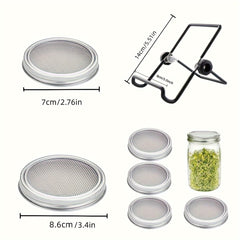 Stainless Steel Sprouting Jar Strainer Kit