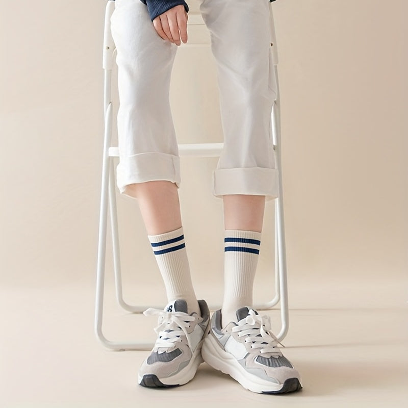 Women's Striped Sports Short Socks Breathable & Comfy Stockings