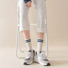 Women's Striped Sports Short Socks Breathable & Comfy Stockings