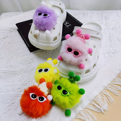 Colorful Fur Ball Shoe Buckles - DIY Detachable Shoe Accessories