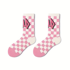 5 Pairs Letter & Heart Print Socks Women's Stockings