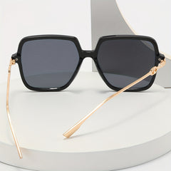 Square Frame Sunglasses Metal Temple Glasses UV400