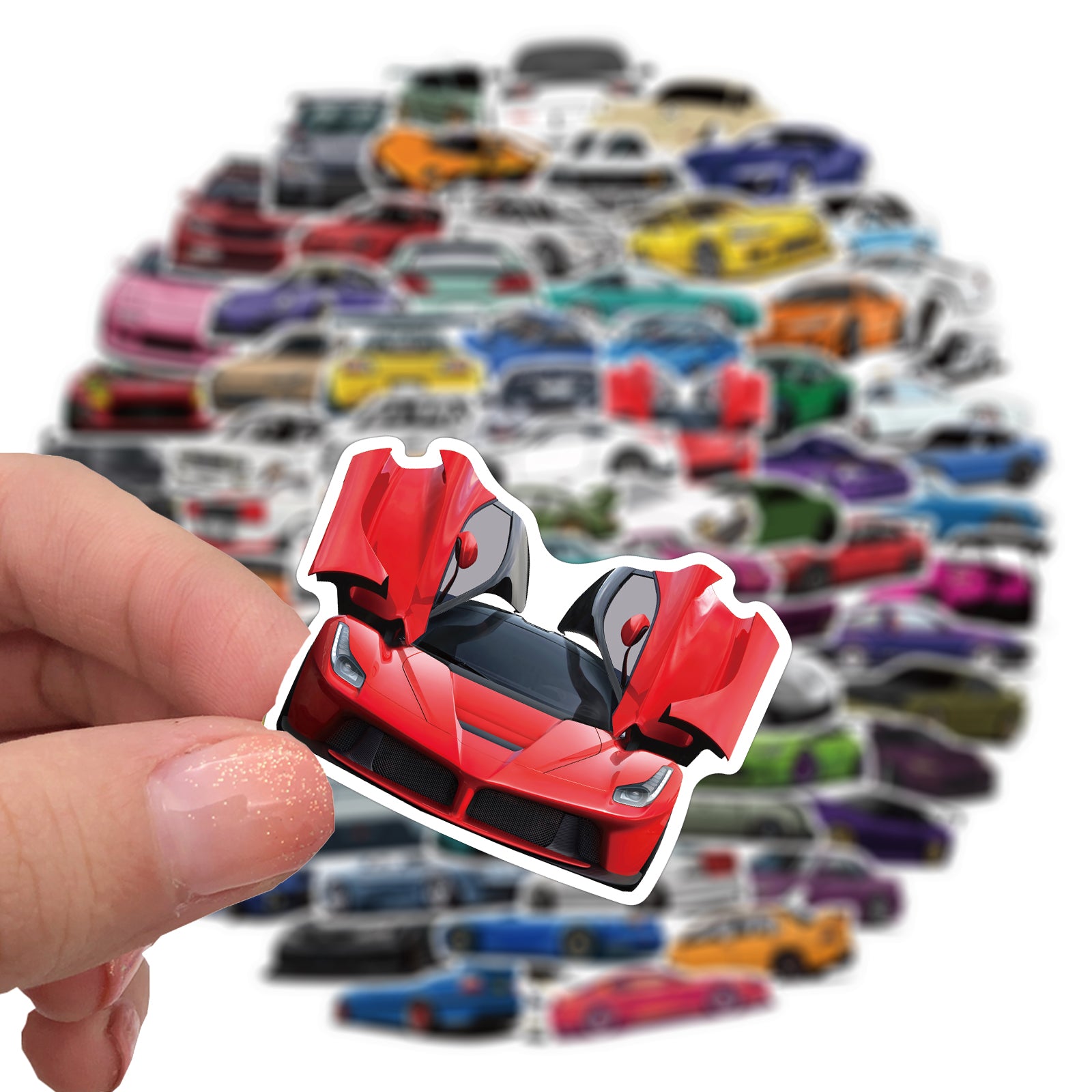 100pcs Cartoon Race Car Waterproof Stickers