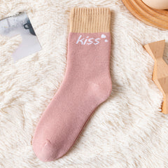 Women's Letter Pattern Colorblock Tube Socks