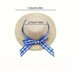 4pcs Straw Hats Set DIY Craft Doll Accessories Party Decorations