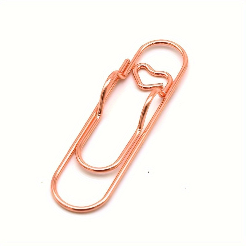 Metal Love Pen Holder Portable Fixed Pen Buckle Heart Shaped Bookmark