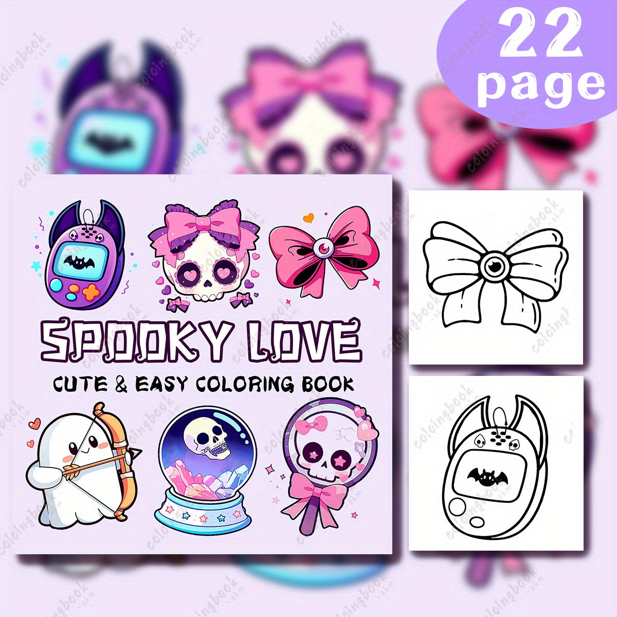 WTX Deluxe Spooky Love Drawing Coloring Book - 22 Pages