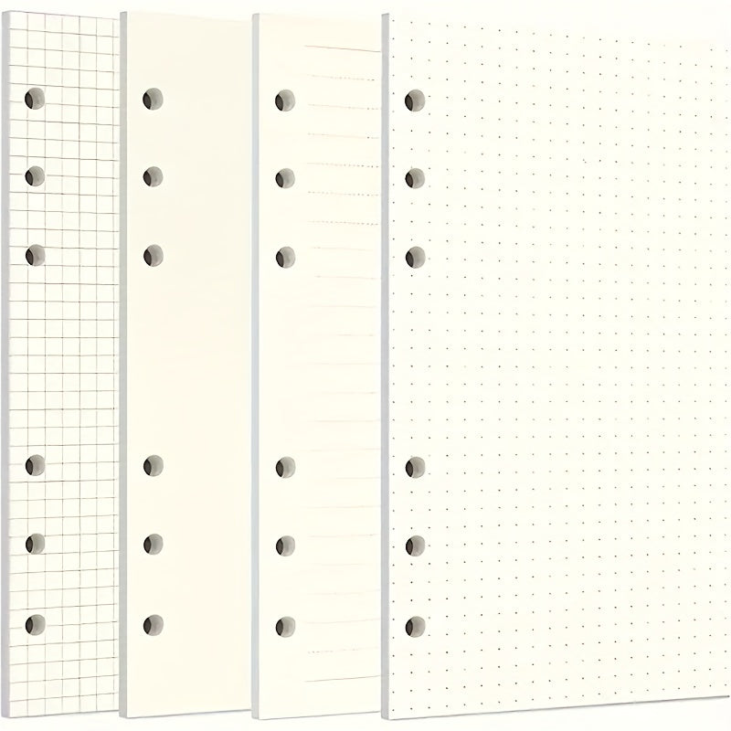A6 Filler Paper 6 Hole Loose Leaf Paper Refillable Clip Notebook Planner Diary