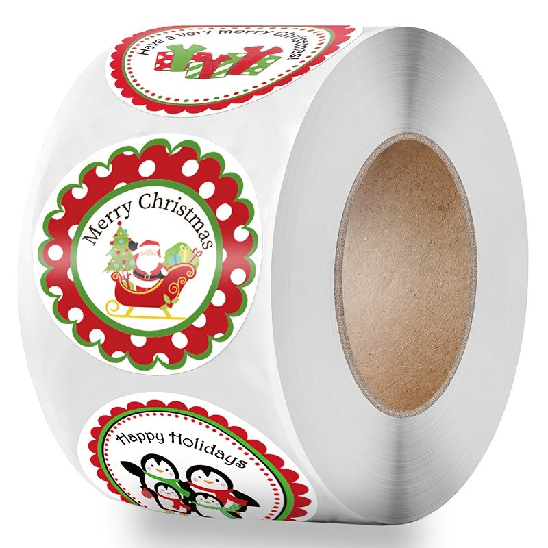 500 Explosive Style Roll Stickers Christmas Decoration Gift Series