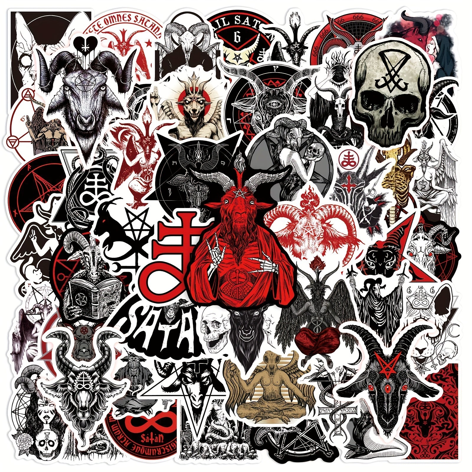 50pcs Devil Satan Graffiti Stickers For Mobile Phone Tablet Skateboard