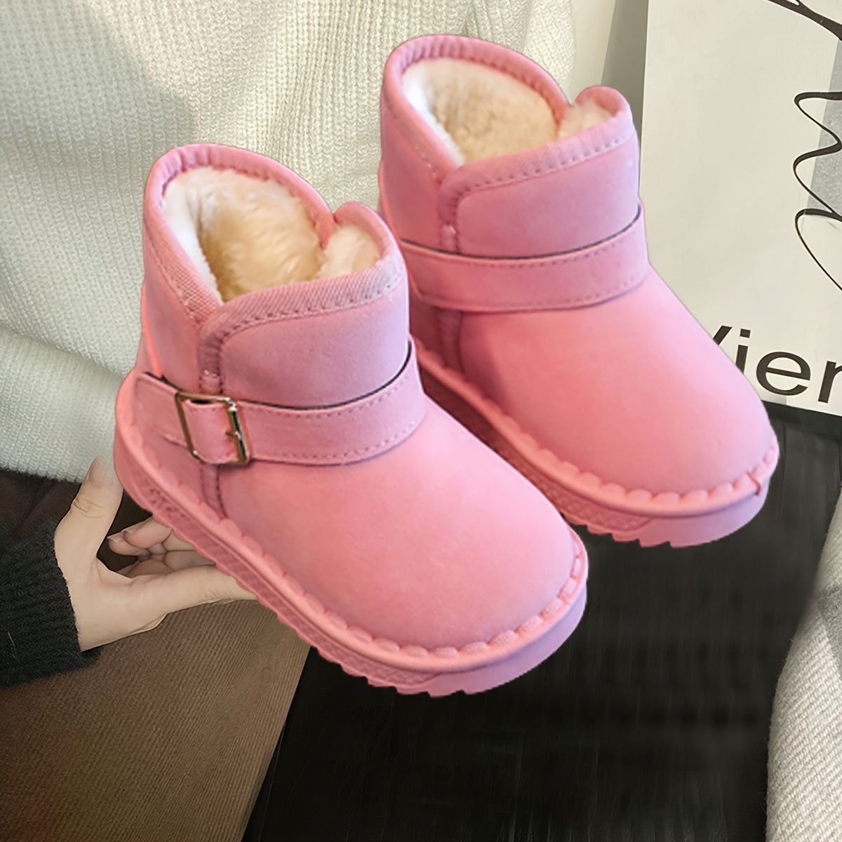 Vintage Snow Boots For Girls Soft Warm Plus Fleece Outdoor Walking Hiking Winter