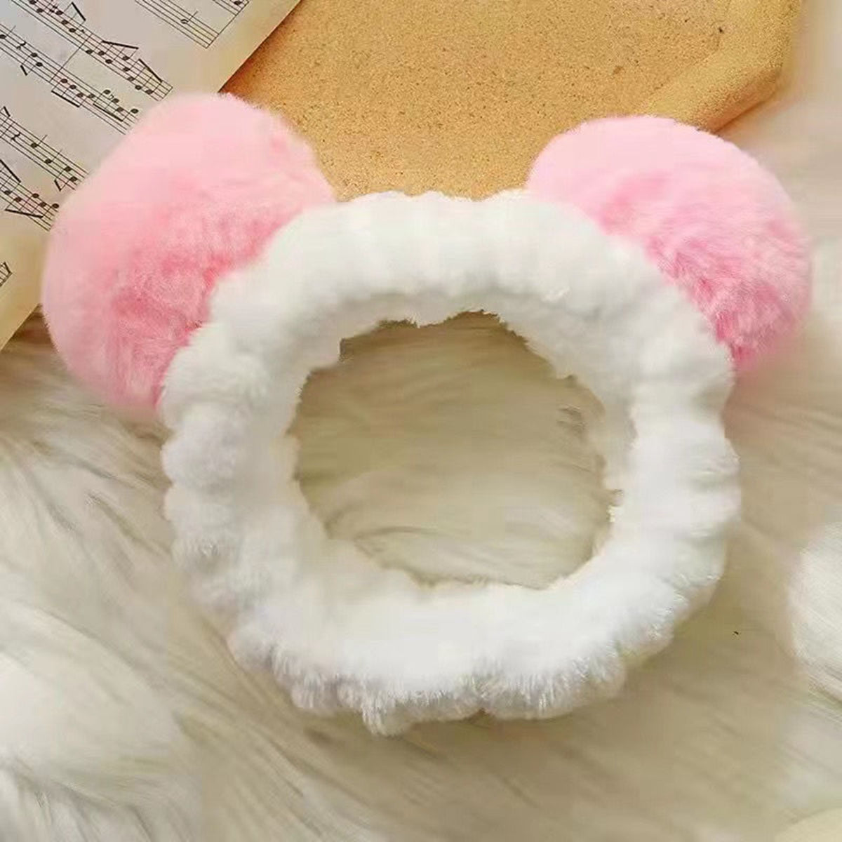 Pink Panda Balloon Headband Hair Tie for Beauty Spa Facial