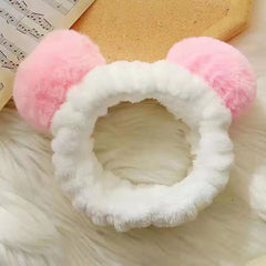 Pink Panda Balloon Headband Hair Tie for Beauty Spa Facial