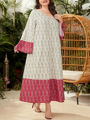  Jalabiya Dress Women's Plus Floral Print Maxi Dress