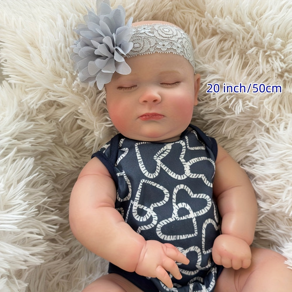 20 Inch Vinyl Reborn Doll Little Boy Doll Light Head Cloth Body