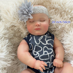 20 Inch Vinyl Reborn Doll Little Boy Doll Light Head Cloth Body