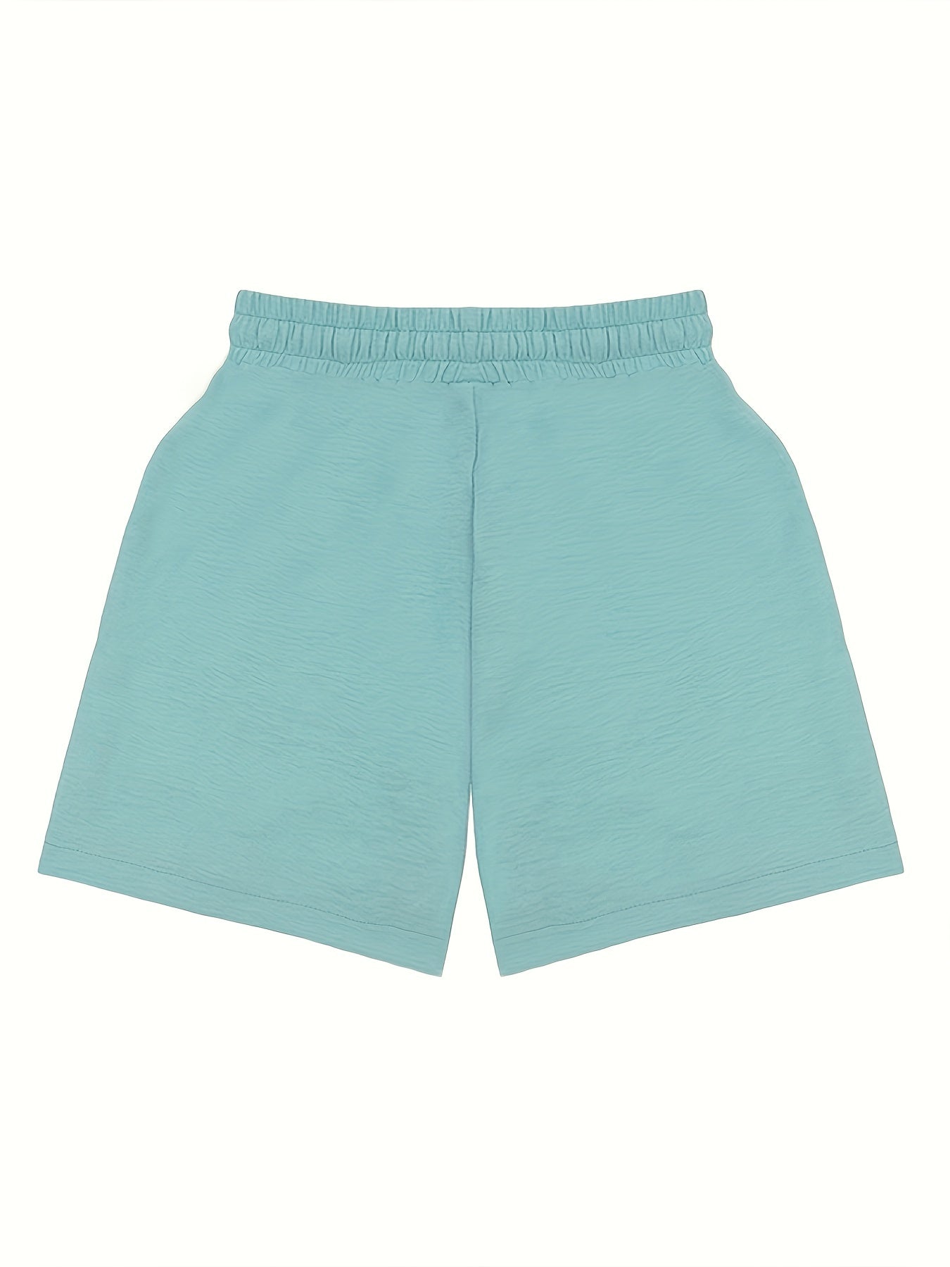Drawstring Patched Pocket Casual Shorts High Waist Loose Summer Wide Leg Shorts