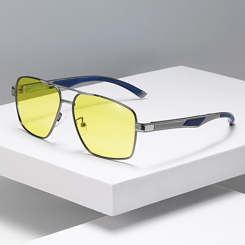 HD Polarized Men's Double Bridge Sunglasses Gray