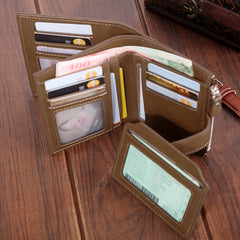 RFID Men's Leather Wallet Short Slim Money Clip
