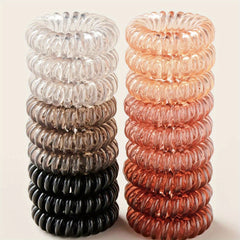 18 Pcs Spiral Hair Ties No Crease Waterproof Coil Hair Rings