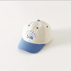 Kids Sunshade Breathable Baseball Cap with Sun Embroidery