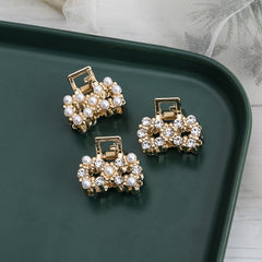 Sweet Mini Metal Claw Clip With Pearl Barrettes Hairpins Hair Accessories