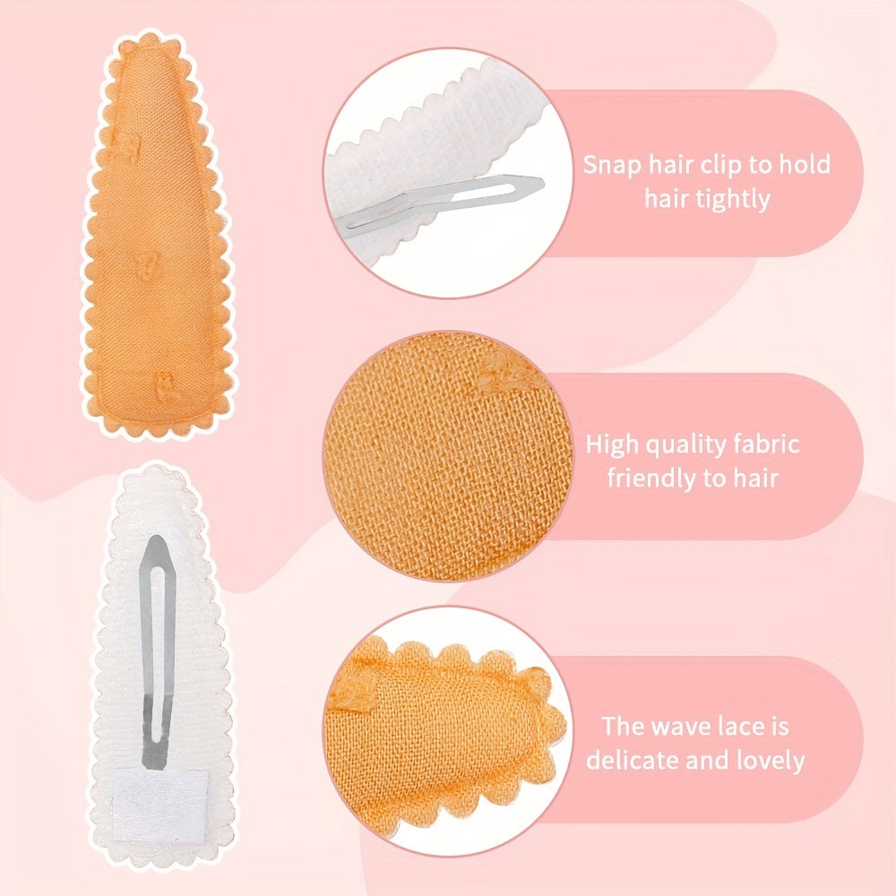 20 Pcs Floral Print Toddler Hair Clips Non Slip Snap Clips Polka