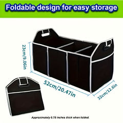 1pc Car Storage Box Trunk Organizer Portable Container 3 Compartments