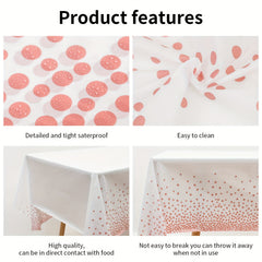 Polka Dots Tablecloth Waterproof Disposable Plastic Table Cover for Party