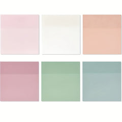 300 Sheets Pastel Transparent Sticky Notes 6 Pads 7.62x7.62 Cm