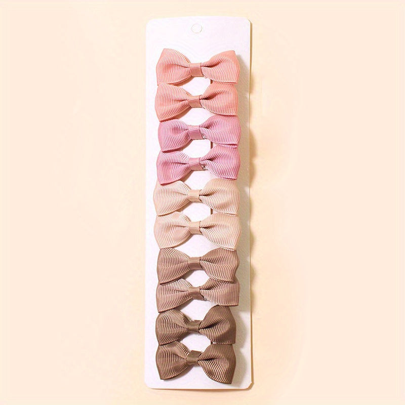 10 Pcs Grosgrain Ribbon Hair Bows Clips Colorful Hair Accessories