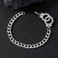 Funky Stainless Steel Handcuff Charm Necklace Men