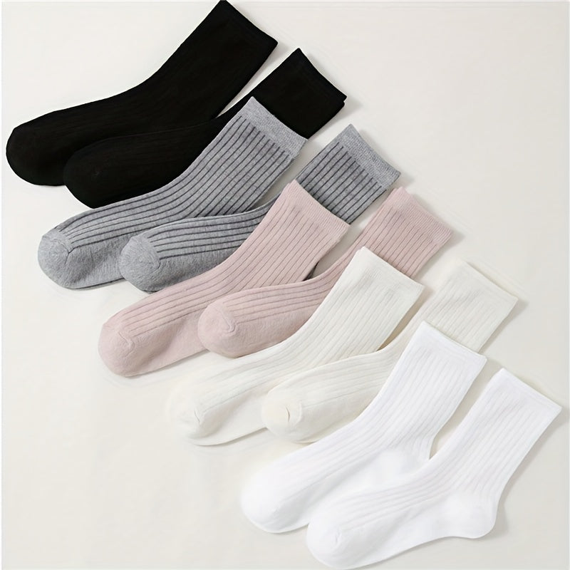 10 Pairs Soft Mid Tube Socks Women's Stockings
