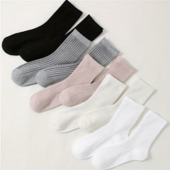 10 Pairs Soft Mid Tube Socks Women's Stockings